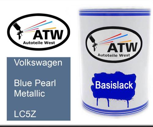 Volkswagen, Blue Pearl Metallic, LC5Z: 500ml Lackdose, von ATW Autoteile West.